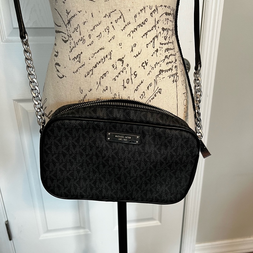 Black Michael Kors logo crossbody purse
